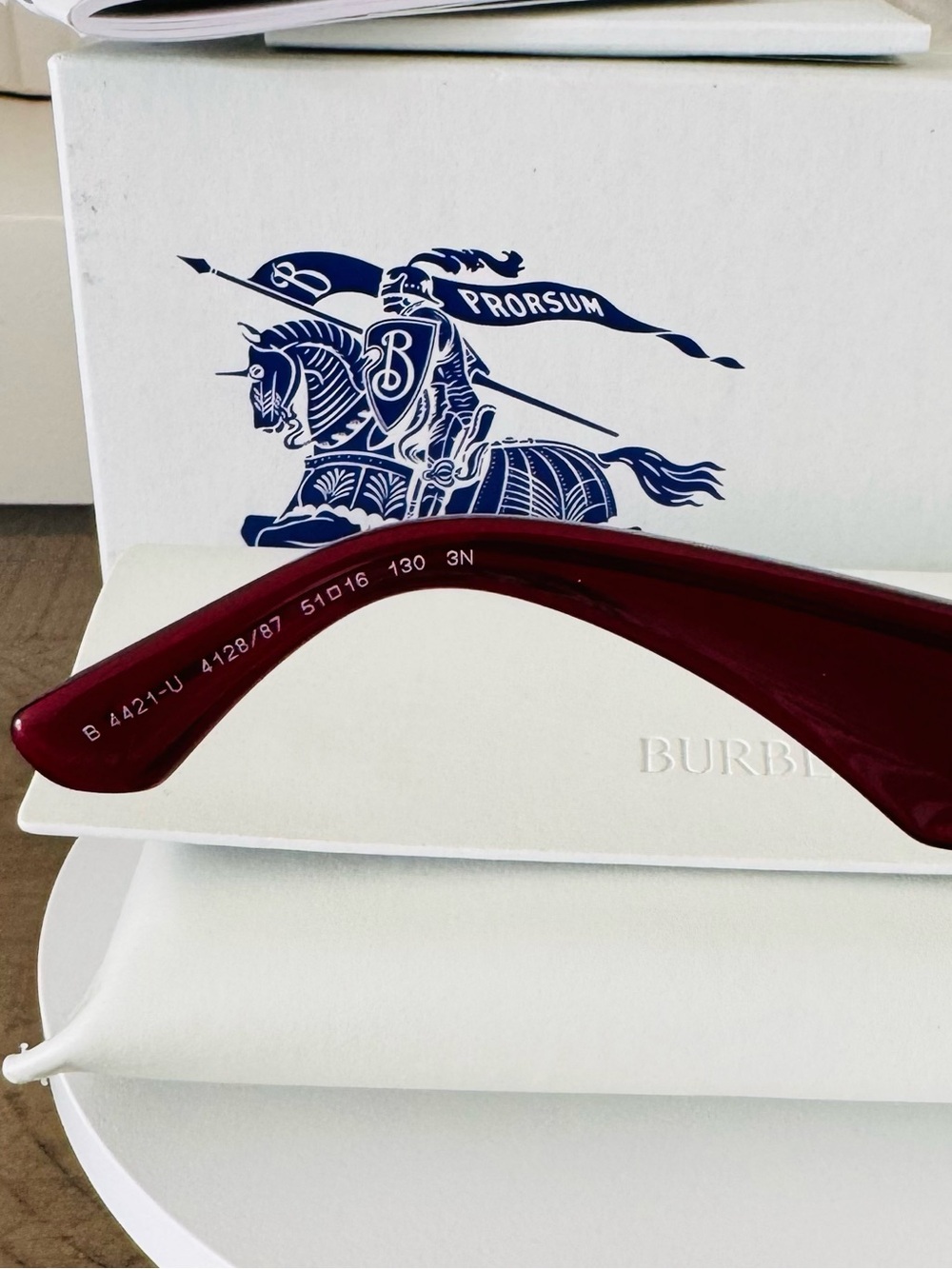 Burberry BE4421U Cat-Eye Sunglasses – Red/Burgundy - Picture 11 of 14